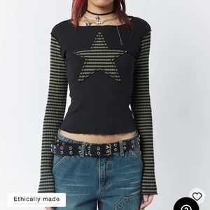 MINGA LONDON GREEN STAR LONG SLEEVE